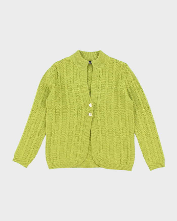 Vintage Aquasctum Green Angora & Wool Cardigan - L