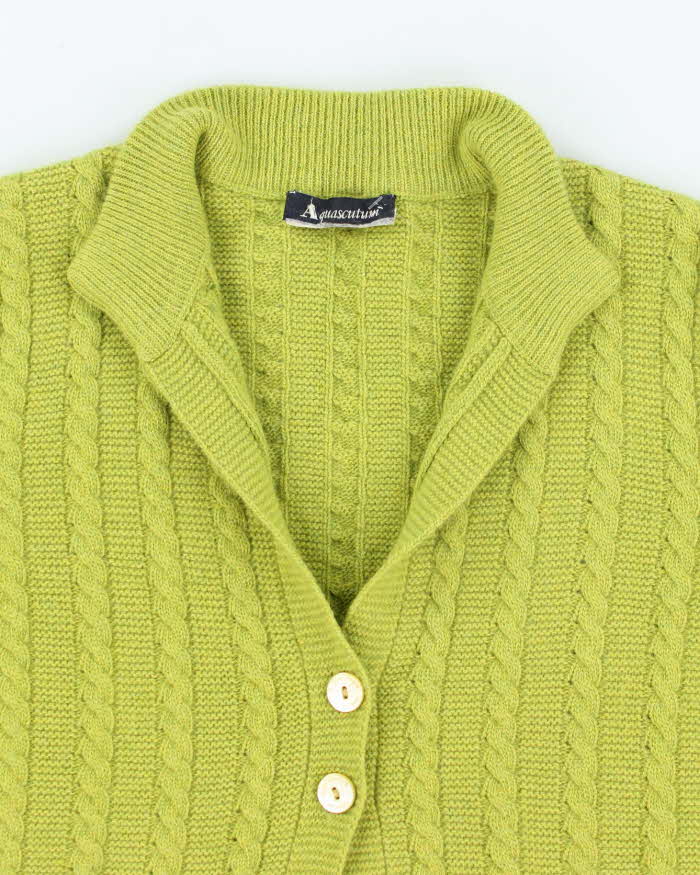 Vintage Aquasctum Green Angora &amp; Wool Cardigan - L