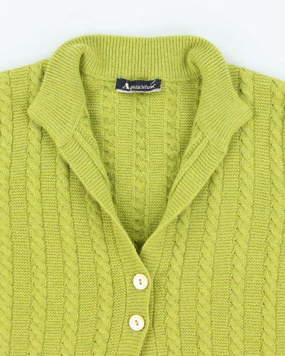 Vintage Aquasctum Green Angora & Wool Cardigan - L