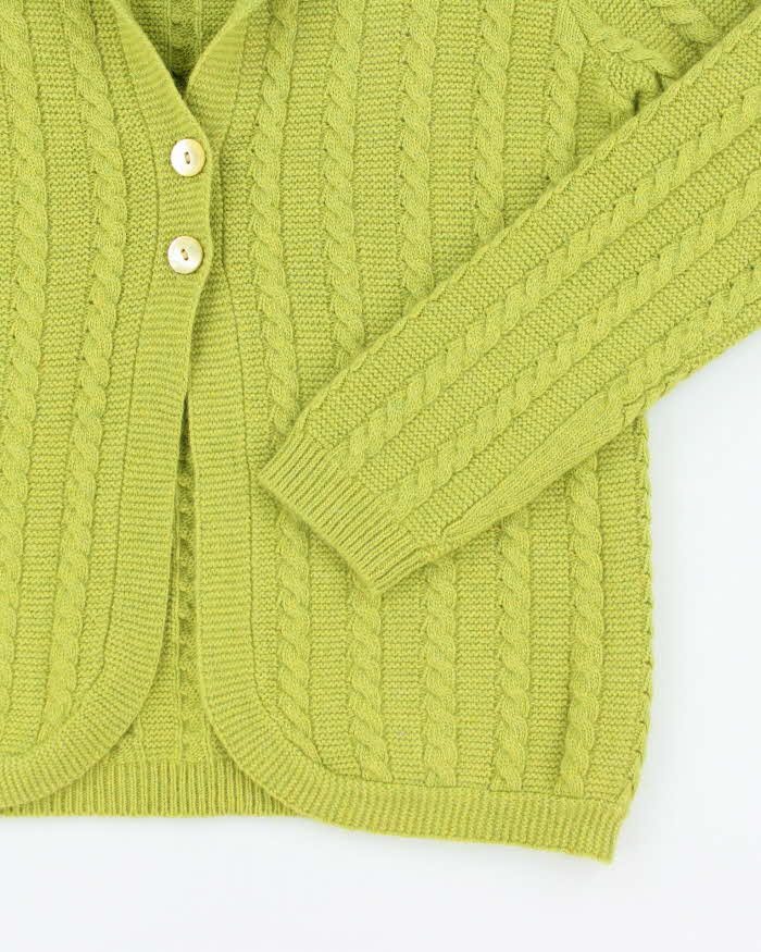 Vintage Aquasctum Green Angora &amp; Wool Cardigan - L