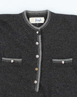 Vintage 70s Pringle Quarter Button Wool Jumper - M