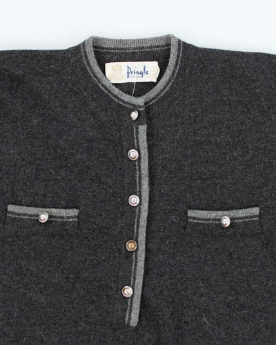 Vintage 70s Pringle Quarter Button Wool Jumper - M