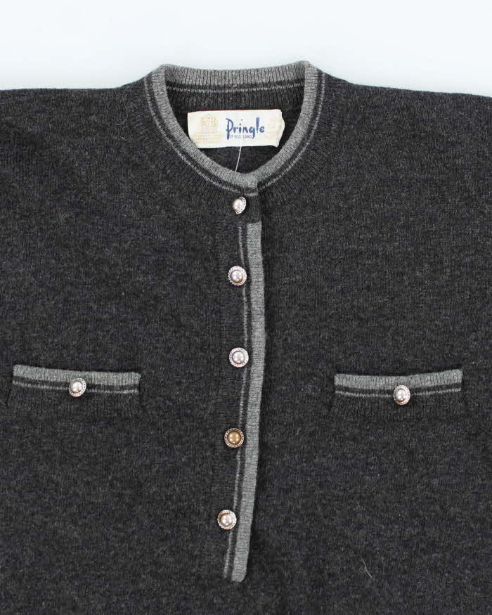 Vintage 70s Pringle Quarter Button Wool Jumper - M