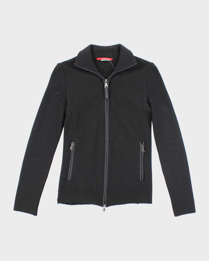 Vintage Prada Wool Zip-Up Jumper - S