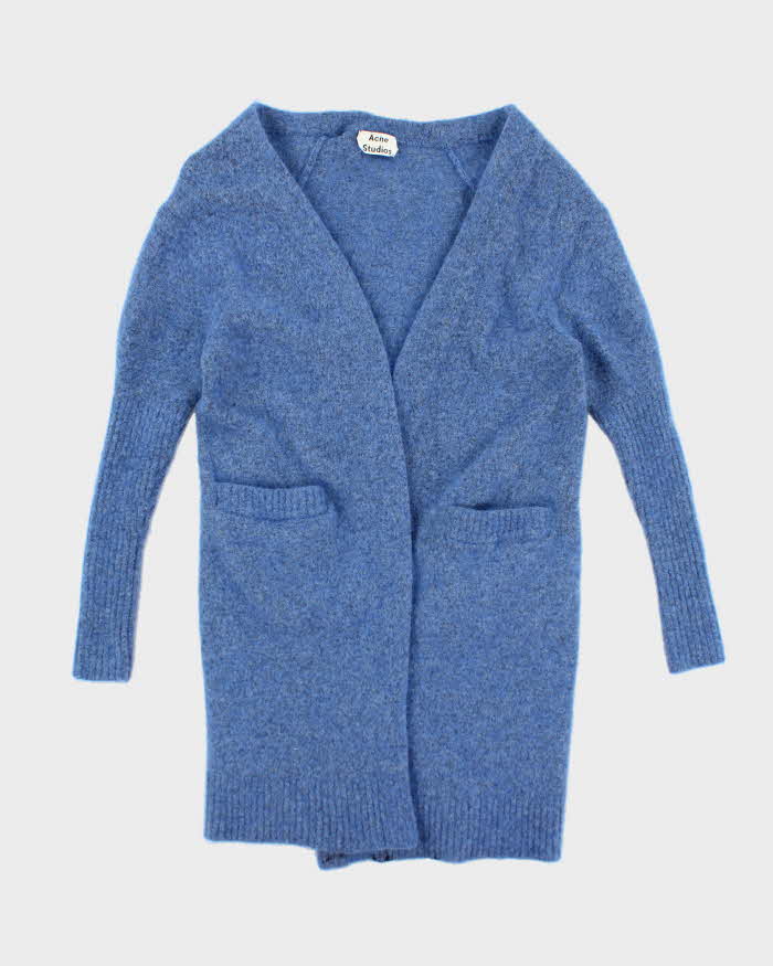 Acne Mohair &amp; Wool Oversized Blue Cardigan - XS