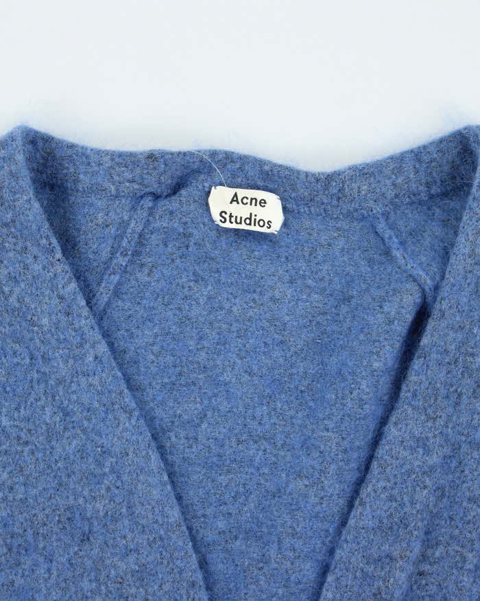 Acne Mohair &amp; Wool Oversized Blue Cardigan - XS