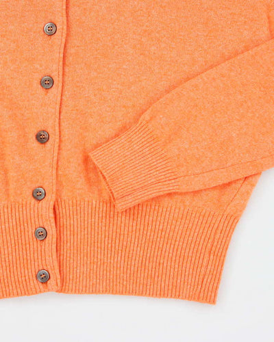 Vintage 90s Benetton Orange Cashmere & Angora Blend Cardigan - M