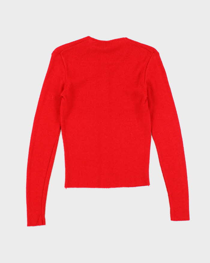 Deadstock Vintage 60s Benetton Red Cardigan - XS