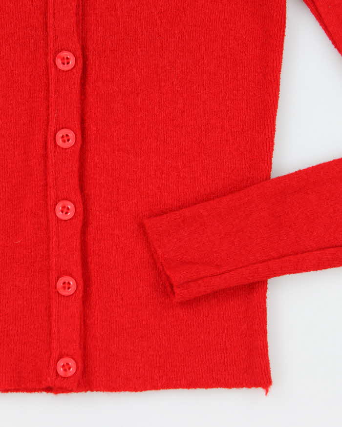 Deadstock Vintage 60s Benetton Red Cardigan - XS