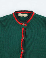 Vintage Reine Wool Green Cardigan - L