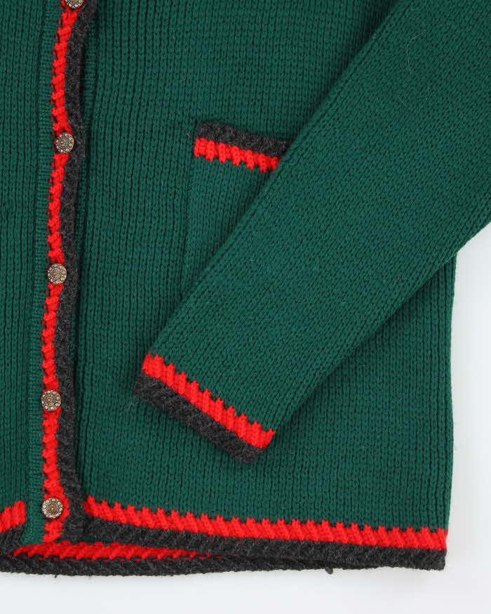 Vintage Reine Wool Green Cardigan - L