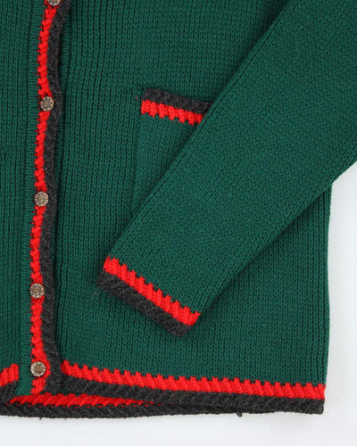 Vintage Reine Wool Green Cardigan - L