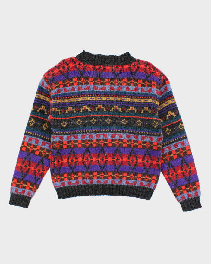 Vintage 90s Woolrich Pattern Chunky Wool Jumper - L