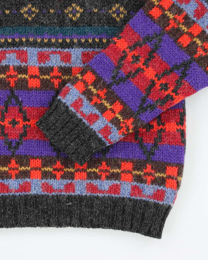 Vintage 90s Woolrich Pattern Chunky Wool Jumper - L