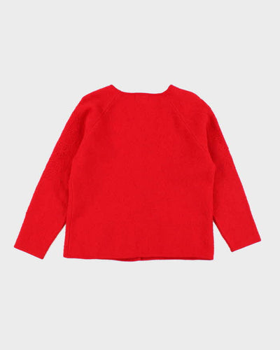 Vintage C Harris Red Wool Cardigan - L