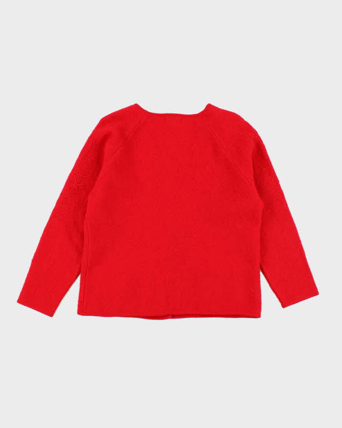 Vintage C Harris Red Wool Cardigan - L