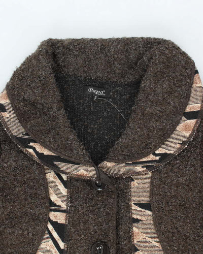 Vintage Y2k 00s Papa Long Wool Blend Cardigan - S