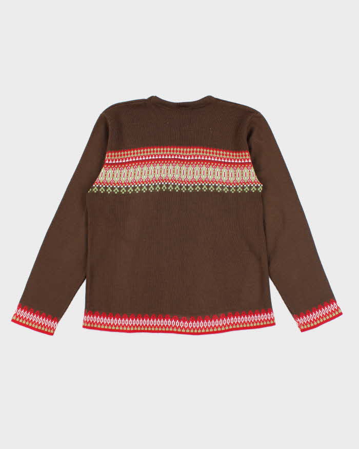 Vintage 90s Next Issue Brown Knit Jumper - M
