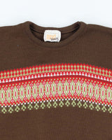 Vintage 90s Next Issue Brown Knit Jumper - M