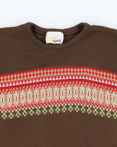 Vintage 90s Next Issue Brown Knit Jumper - M