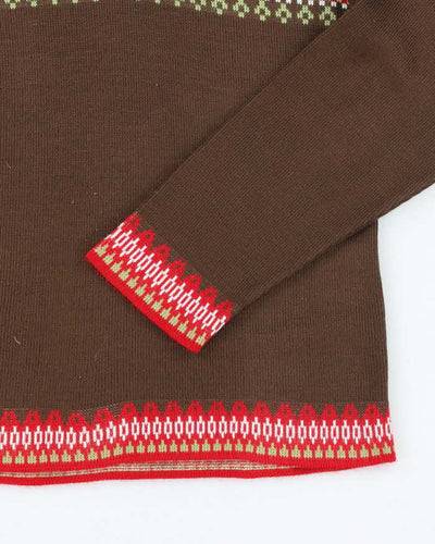 Vintage 90s Next Issue Brown Knit Jumper - M