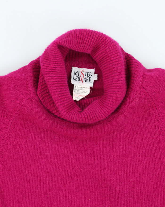 Vintage Mister Leopard Angora &amp; Wool Blend Roll Neck Jumper - L