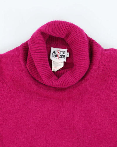 Vintage Mister Leopard Angora & Wool Blend Roll Neck Jumper - L
