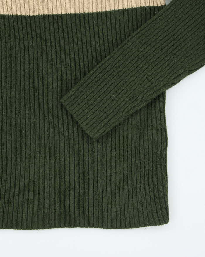 Vintage Y2k 00s Uniqlo Green Knit Roll Neck Jumper - S