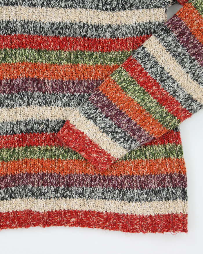 Vintage 90s Il Anco Striped Roll Neck Knit Jumper - M
