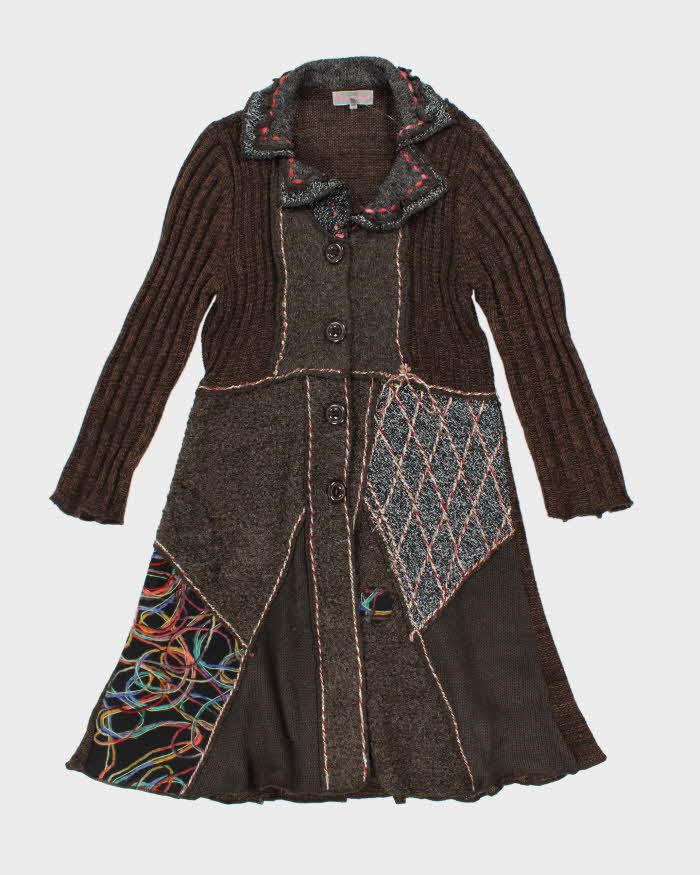 Vintage Y2k 00s Pretty Angel Patchwork Knit Cardigan - M