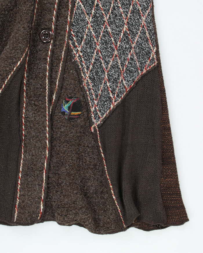 Vintage Y2k 00s Pretty Angel Patchwork Knit Cardigan - M