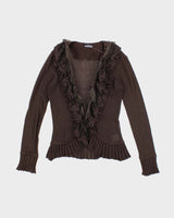 Vintage Y2k 00s Orwell Mohair Blend Ruffle Cardigan - M