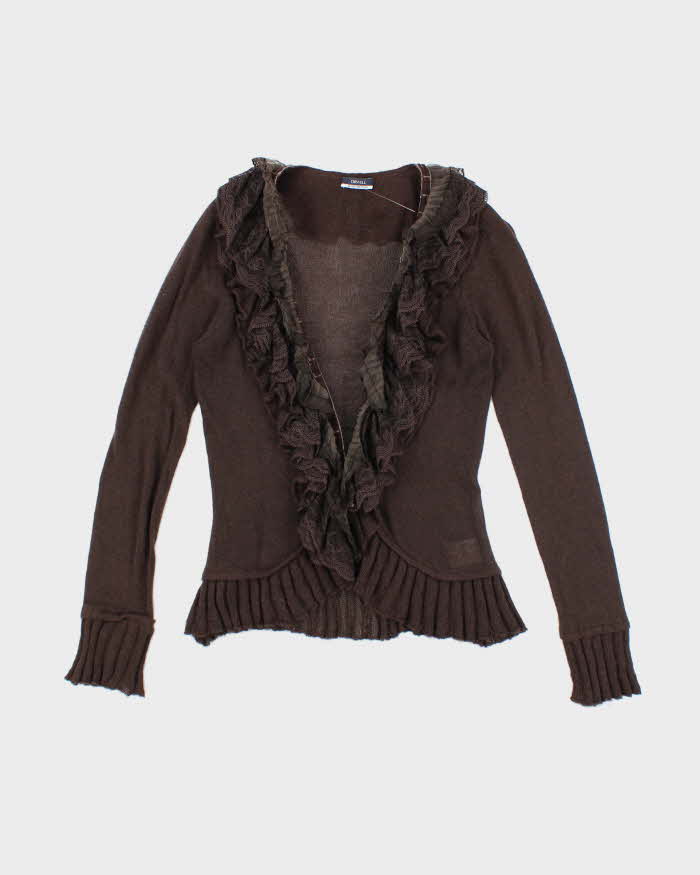 Vintage Y2k 00s Orwell Mohair Blend Ruffle Cardigan - M