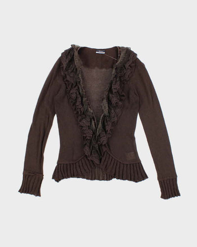 Vintage Y2k 00s Orwell Mohair Blend Ruffle Cardigan - M