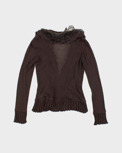 Vintage Y2k 00s Orwell Mohair Blend Ruffle Cardigan - M