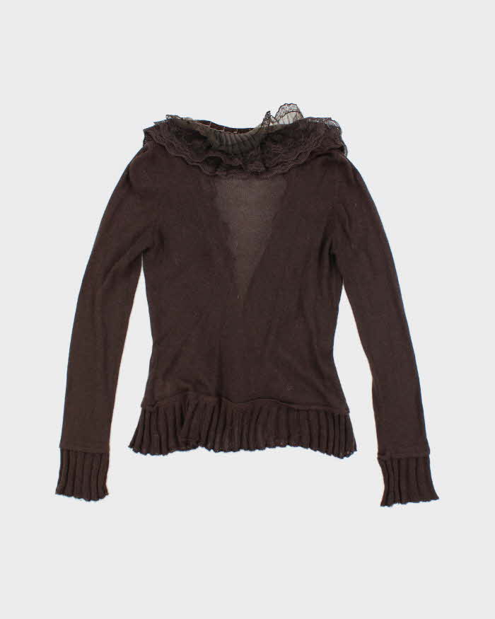 Vintage Y2k 00s Orwell Mohair Blend Ruffle Cardigan - M