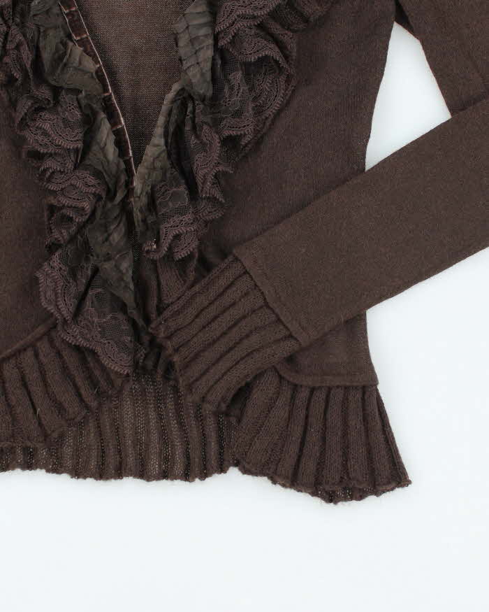 Vintage Y2k 00s Orwell Mohair Blend Ruffle Cardigan - M