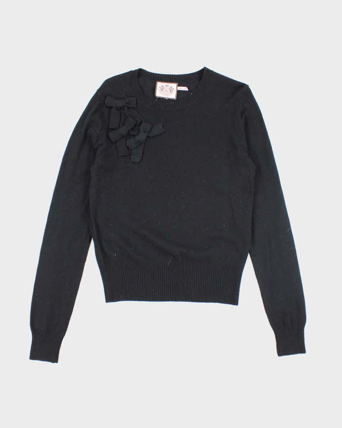 Vintage Y2k 00s Juicy Couture Black Cashmere & Wool Blend Jumper - M