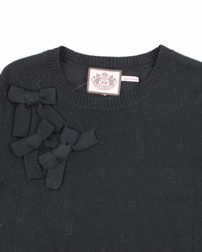 Vintage Y2k 00s Juicy Couture Black Cashmere &amp; Wool Blend Jumper - M