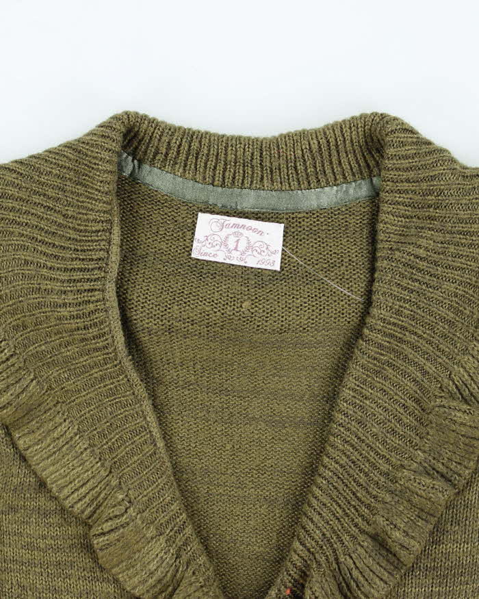 Vintage Y2k 00s Tamoon Wool Blend Ruffle Cardigan - S