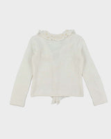 Vintage Y2k 00s Moda Gulen Mohair Blend Sequin Ruffle Cardigan - S