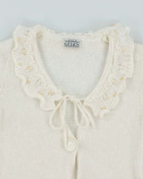 Vintage Y2k 00s Moda Gulen Mohair Blend Sequin Ruffle Cardigan - S
