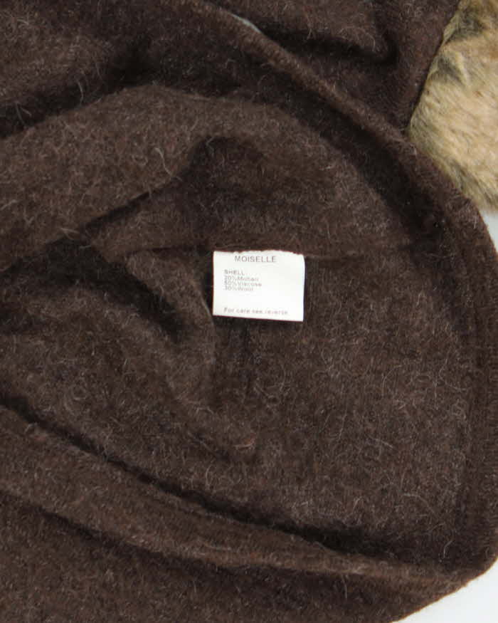 Vintage Y2k 00s Moiselle Mohair &amp; Wool Blend Faux Fur Cuff Jumper - S