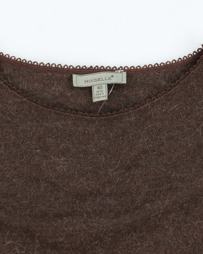 Vintage Y2k 00s Moiselle Mohair & Wool Blend Faux Fur Cuff Jumper - S