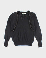Vintage Y2k 00s Montagut Cashmere Rhinestone Jumper - S