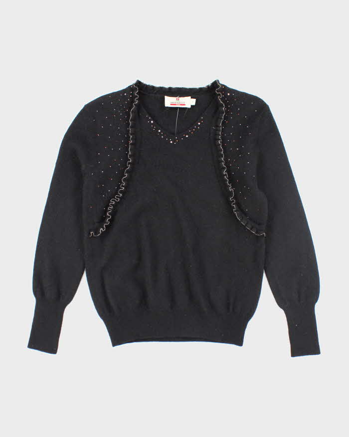 Vintage Y2k 00s Montagut Cashmere Rhinestone Jumper - S