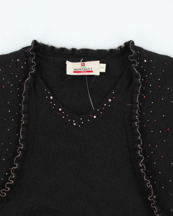 Vintage Y2k 00s Montagut Cashmere Rhinestone Jumper - S