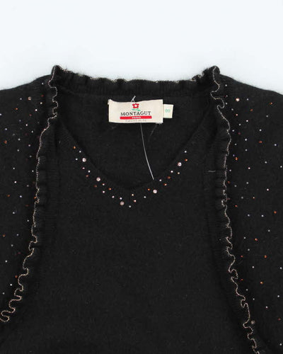 Vintage Y2k 00s Montagut Cashmere Rhinestone Jumper - S