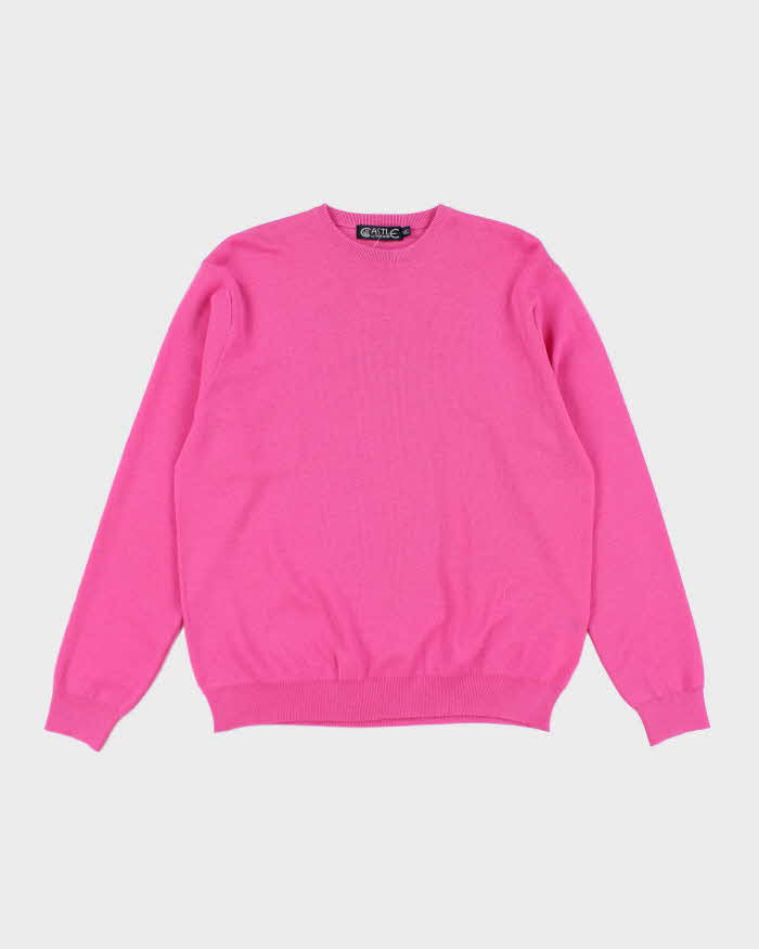 Vintage Castle Of Ireland Pink Wool Jumper - XL