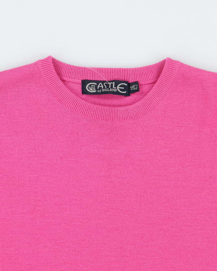 Vintage Castle Of Ireland Pink Wool Jumper - XL